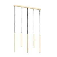 H&auml;ngeleuchte Metall Gold 60 cm 5-flammig Modern f&uuml;r Esstisch