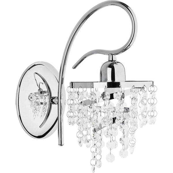 Wandleuchte Kristall Metall 21 cm Chrom E14 Modern