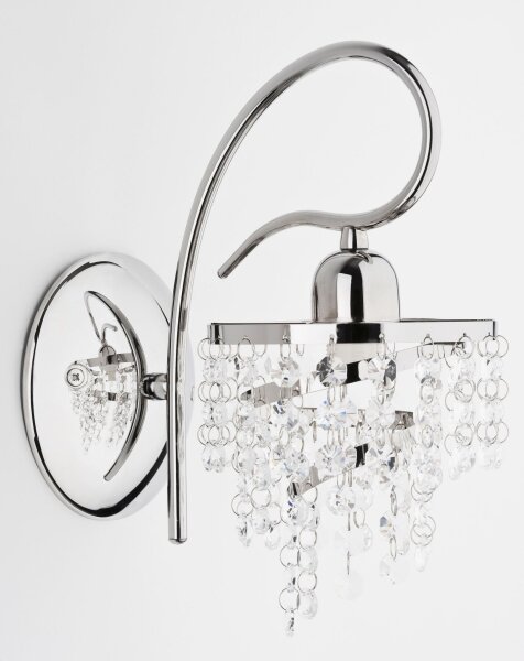 Wandleuchte Kristall Metall 21 cm Chrom E14 Modern