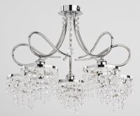 Deckenleuchte Kristall Metall 48 cm Chrom 5-flammig E14...