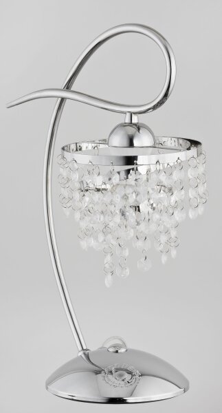 Tischlampe Metall Kristall 37 cm E14 Chrom Modern