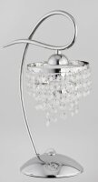 Tischlampe Metall Kristall 37 cm E14 Chrom Modern