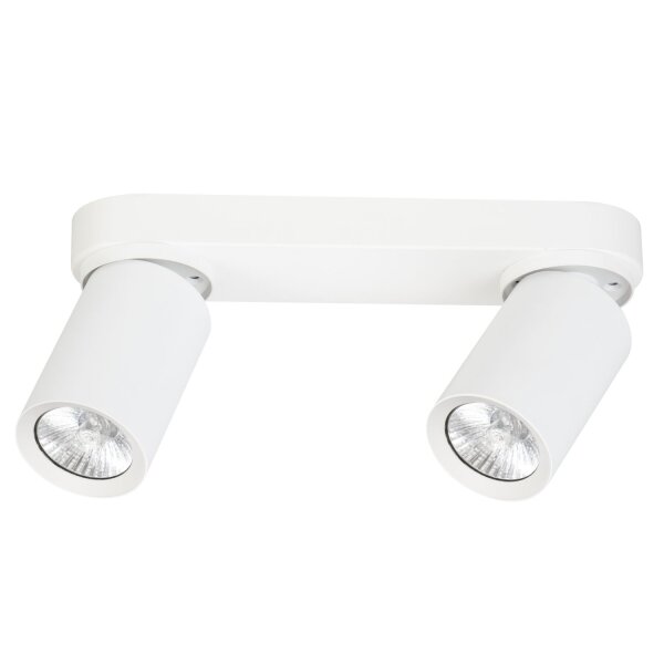 Deckenspot Weiß GU10 2-flammig 26 cm klein Flur Küche