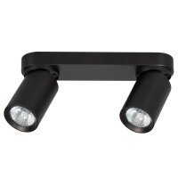 Deckenleuchte Metall Schwarz 2-flammig verstellbar B: 26 cm