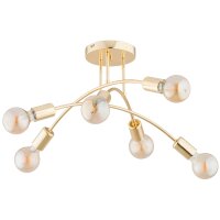 Deckenlampe Metall 55 cm Gold 6-flammig E27 Retro