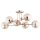 Deckenleuchte Rauchglas Metall 71 cm Gold Retro 6-flammig E14