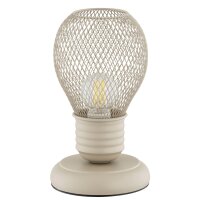 Tischleuchte Beige 21 cm hoch E14 Drahtschirm Kinderzimmer