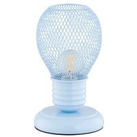 Tischleuchte Metall Hellblau 21 cm E14 Käfig Schirm...