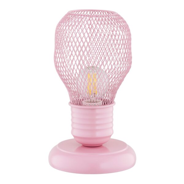 Tischleuchte Kinderzimmer Rosa 21 cm Metall E14 Schirm