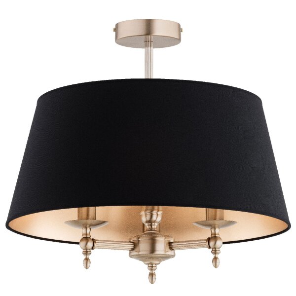 Deckenleuchte rund Ø 50 cm Gold Schwarz 3-flammig E14 Jugendstil
