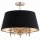 Deckenlampe Stoff Metall rund &Oslash; 50 cm Gold Schwarz 5x E14