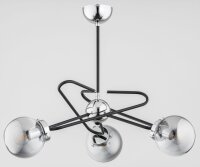 Deckenlampe Rauchglas Metall 60 cm 3-flammig Schwarz Grau