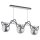 Deckenlampe Metall Rauchglas 75 cm 3-flammig Schwarz Grau