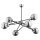 Deckenlampe Rauchglas Metall 62 cm 6x E14 Schwarz Grau