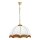 H&auml;ngelampe Rustikal 46 cm rund Metall Glas Holz Gold Wei&szlig;