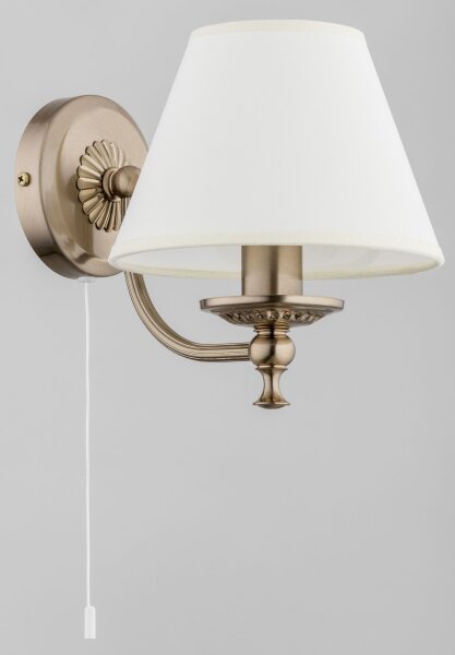 Wandlampe Messing Antik Creme E14 Jugendstil 21 cm