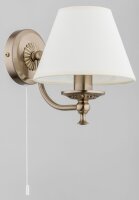 Wandlampe Messing Antik Creme E14 Jugendstil 21 cm