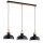 H&auml;ngelampe 3-flammig Schwarz Retro Design 85 cm E27