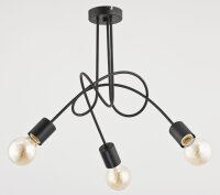 Deckenlampe Metall Schwarz 3-flammig E27 48 cm Retro