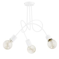 Deckenleuchte Weiß Metall 48 cm 3-flammig E27 Retro...