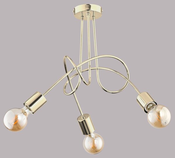 Deckenleuchte Retro Metall 48 cm Gold 3-flammig E27