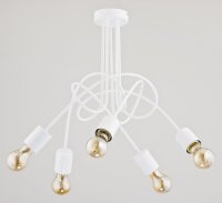 Deckenlampe Metall 50 cm Weiß 5-flammig E27 Retro