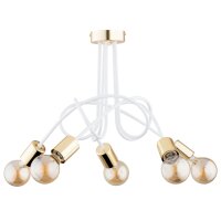 Deckenleuchte Metall 55 cm Weiß Gold Retro...