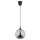 H&auml;ngelampe Rauchglas 20 cm Schwarz E27 Retro H&auml;ngeleuchte