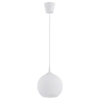 H&auml;ngelampe Wei&szlig; H: 90 cm D: 20 cm E27 Retro Glas Kugelschirm
