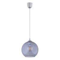 H&auml;ngeleuchte Kugel D: 25 cm Rauchglas Graphit E27 Retro