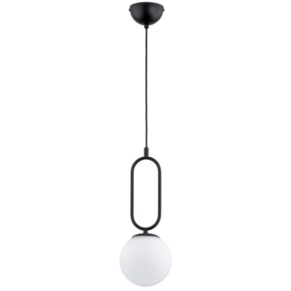 Hängeleuchte Kugelschirm 15 cm Schwarz Weiß Retro E14