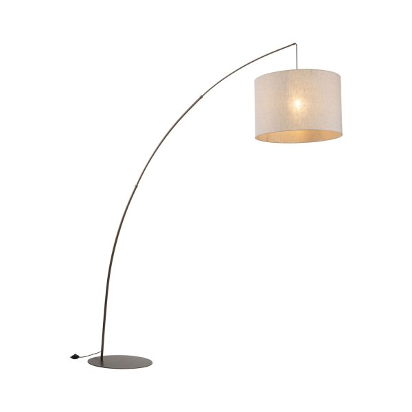 Bogenleuchte Stoff Braun blendarm E27 190 cm Modern