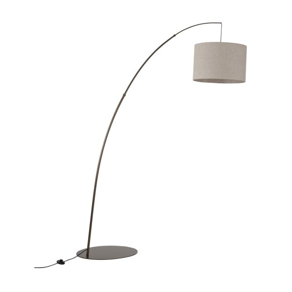 Bogenleuchte Stoff Braun blendarm E27 190 cm Modern