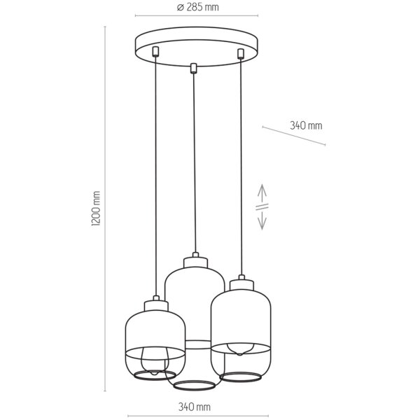 Pendelleuchte Glas Transparent E27 B:34 cm stilvoll
