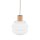 Pendelleuchte Beige Glas Holz Metall B:20 cm E27