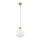 Pendelleuchte Beige Glas Holz Metall B:20 cm E27