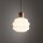 Pendelleuchte Beige Glas Holz Metall B:20 cm E27