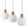 Pendelleuchte Modern Metall Holz Glas Beige 72 cm E27