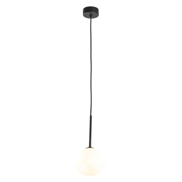 Pendelleuchte zeitlos Metall Schwarz B:15 cm G9 Weiß