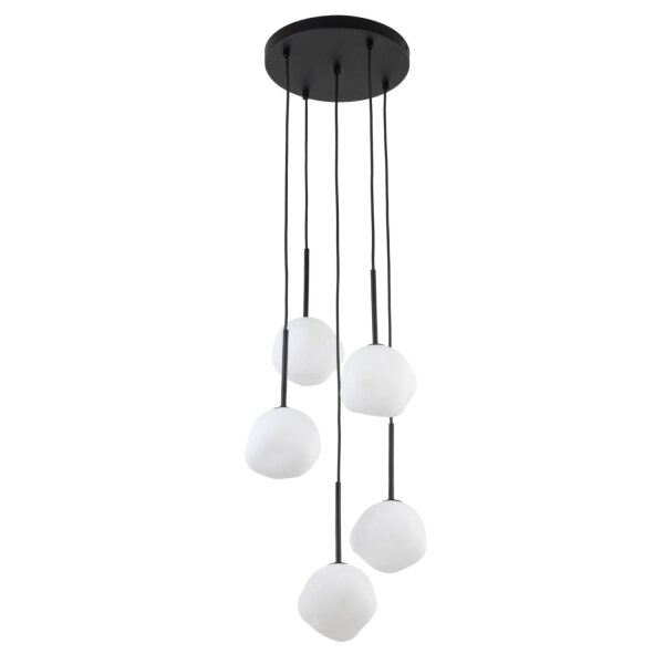 Pendelleuchte Schwarz B:37 cm Glas Metall G9 blendarm