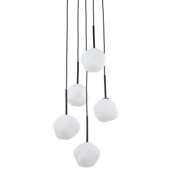 Pendelleuchte Schwarz B:37 cm Glas Metall G9 blendarm