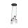 Pendelleuchte Metall Schwarz E27 B:38 cm zeitlos Glas