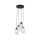 Pendelleuchte Metall Schwarz E27 B:38 cm zeitlos Glas