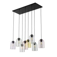 Hängelampe Wohnzimmer Glas Metall Schwarz B:78 cm E27