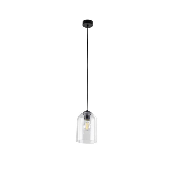 Pendelleuchte Glas Metall Transparent E27 B:14 cm