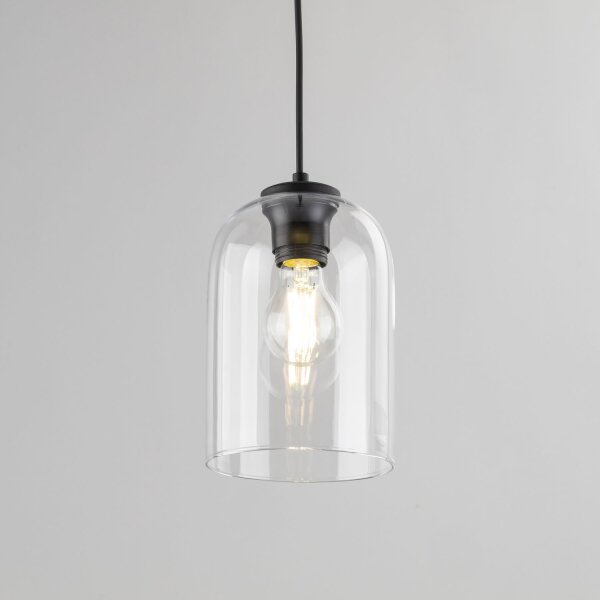 Pendelleuchte Glas Metall Transparent E27 B:14 cm