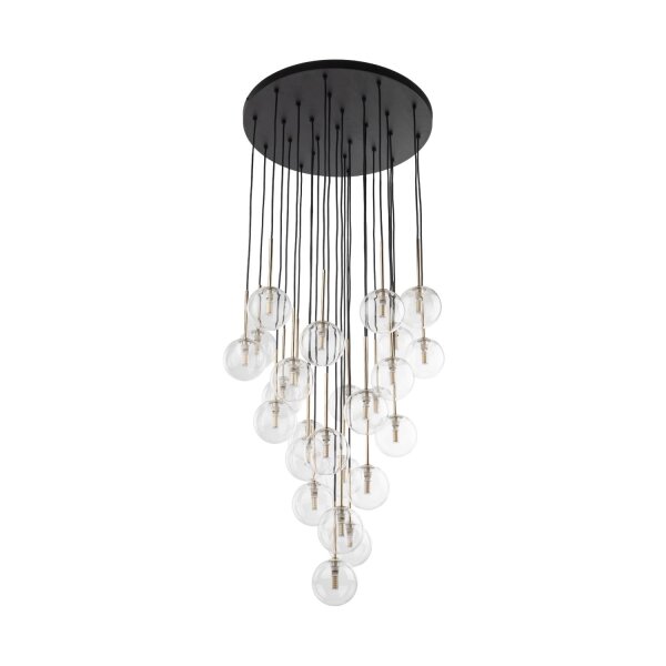 Elegante Pendelleuchte Glas B:62 cm G9 Schwarz Gold
