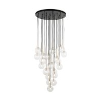 Elegante Pendelleuchte Glas B:62 cm G9 Schwarz Gold