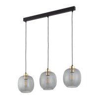 Hängelampe Glas Graphit modern 84 cm Schwarz E27 3-flmg