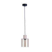 Hängelampe Holz Glas in Bernstein E27 B:13 cm stilvoll
